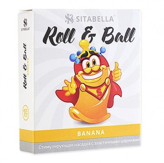 Стимулирующий презерватив-насадка Roll   Ball Banana - Sitabella - купить с доставкой в Твери
