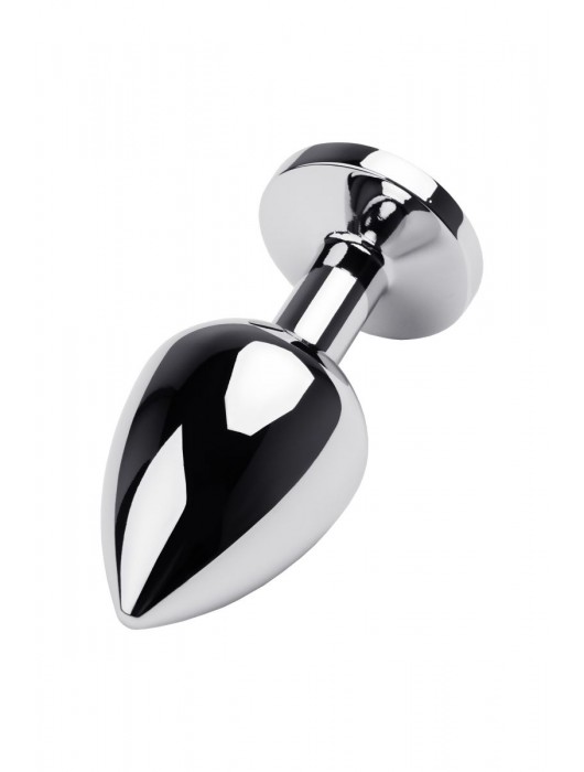 Серебристая коническая анальная пробка с красным кристаллом - 8 см. - ToyFa - купить с доставкой в Твери