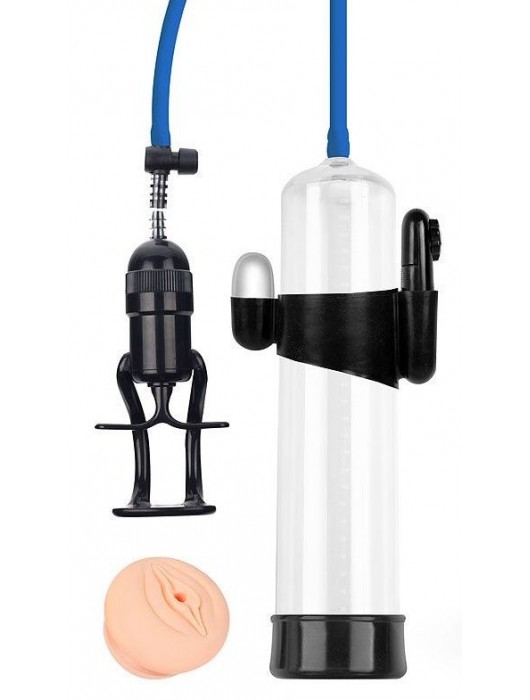 Прозрачная вакуумная вибропомпа Sex Expert с насадкой-вагиной - Sex Expert - в Твери купить с доставкой