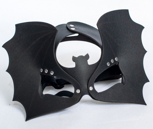 Черная кожаная маска на глаза  Летучая мышь - Sitabella - купить с доставкой в Твери