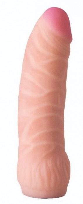 Телесная изогнутая насадка на Harness с коннектором BLACK LINE - 17 см. - LOVETOY (А-Полимер) - купить с доставкой в Твери