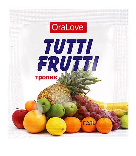 Пробник гель-смазки Tutti-frutti со вкусом тропических фруктов - 4 гр. - Биоритм - купить с доставкой в Твери