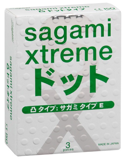 Презервативы Sagami Xtreme SUPER DOTS с точками - 3 шт. - Sagami - купить с доставкой в Твери