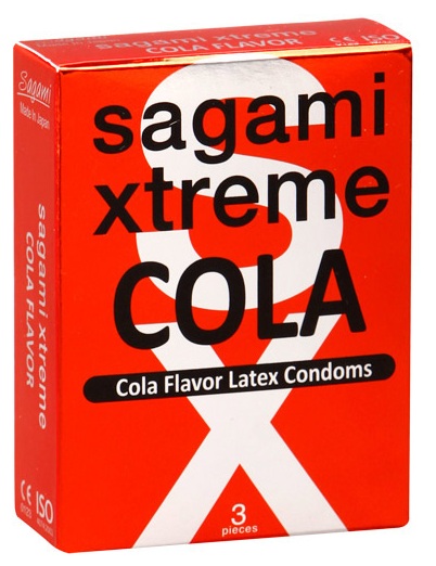 Ароматизированные презервативы Sagami Xtreme COLA - 3 шт. - Sagami - купить с доставкой в Твери