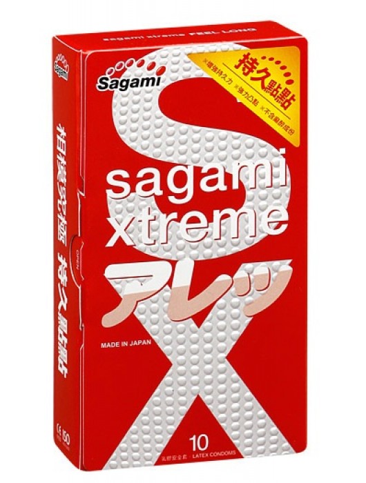 Утолщенные презервативы Sagami Xtreme Feel Long с точками - 10 шт. - Sagami - купить с доставкой в Твери