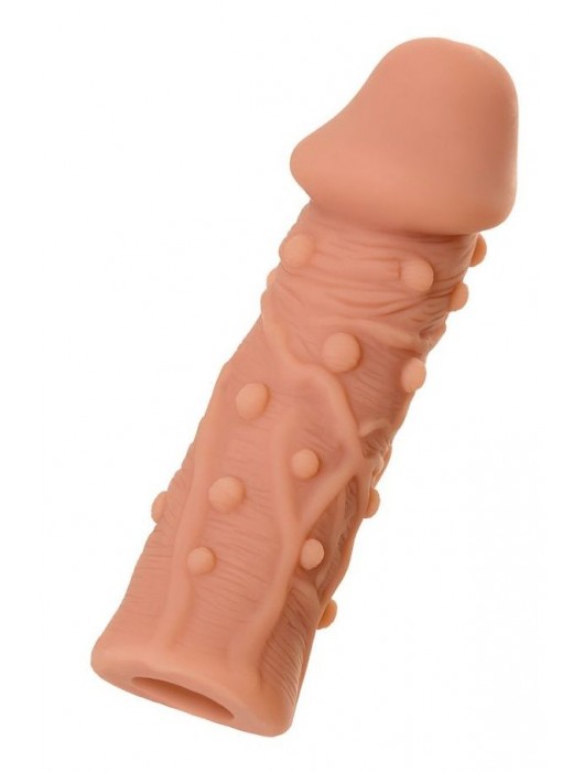 Телесная реалистичная насадка KOKOS Extreme Sleeve 06 с дополнительной стимуляцией - 12,7 см. - KOKOS - в Твери купить с доставкой
