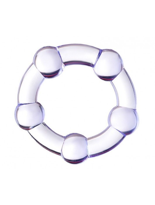 Фиолетовое эрекционное кольцо на пенис с бусинами - Штучки-дрючки - в Твери купить с доставкой