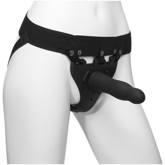 Черный полый вибрострапон Body Extensions BE Aroused - 17,78 см. - Doc Johnson - купить с доставкой в Твери