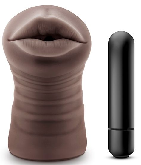 Коричневый мастурбатор-ротик Heather - Blush Novelties - в Твери купить с доставкой