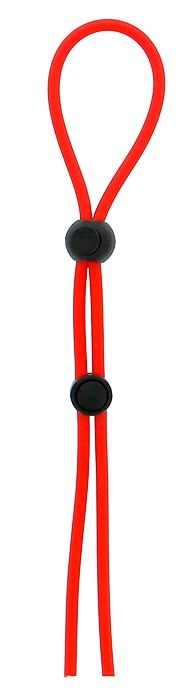 Красное лассо на пенис с двумя бусинами STRETCHY LASSO CAGE - Dream Toys - в Твери купить с доставкой