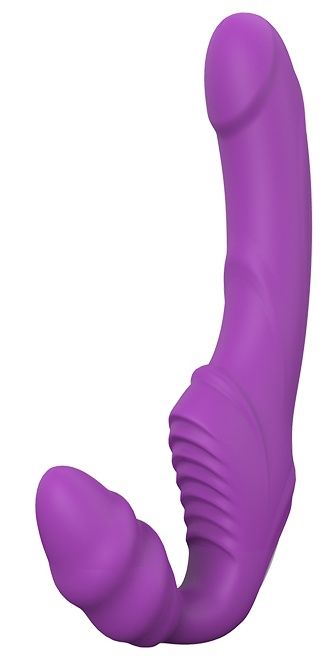 Фиолетовый безремневой вибрострапон DOUBLE DIPPER - Dream Toys - купить с доставкой в Твери