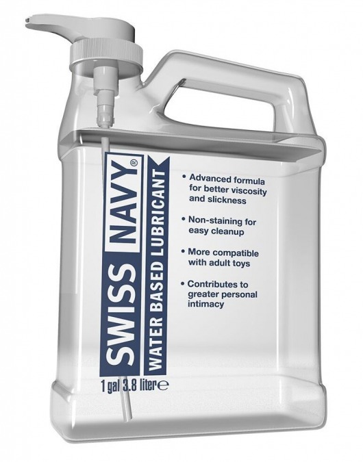 Канистра лубриканта Swiss Navy Water Based Lube на водной основе - 3,8 л. - Swiss navy - купить с доставкой в Твери