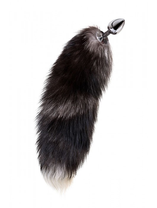 Серебристая металлическая анальная втулка с хвостом чернобурой лисы - размер S - ToyFa - купить с доставкой в Твери