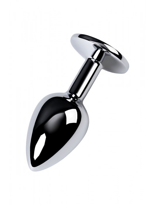 Серебристая конусовидная анальная пробка с фиолетовым кристаллом - 7 см. - ToyFa - купить с доставкой в Твери