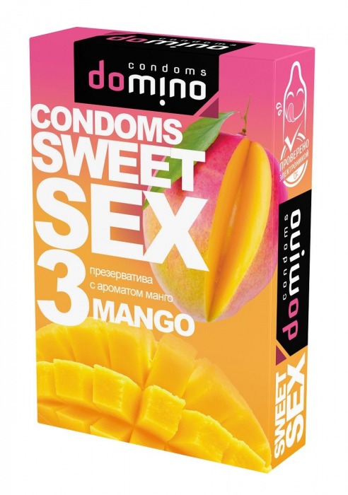 Презервативы для орального секса DOMINO Sweet Sex с ароматом манго - 3 шт. - Domino - купить с доставкой в Твери