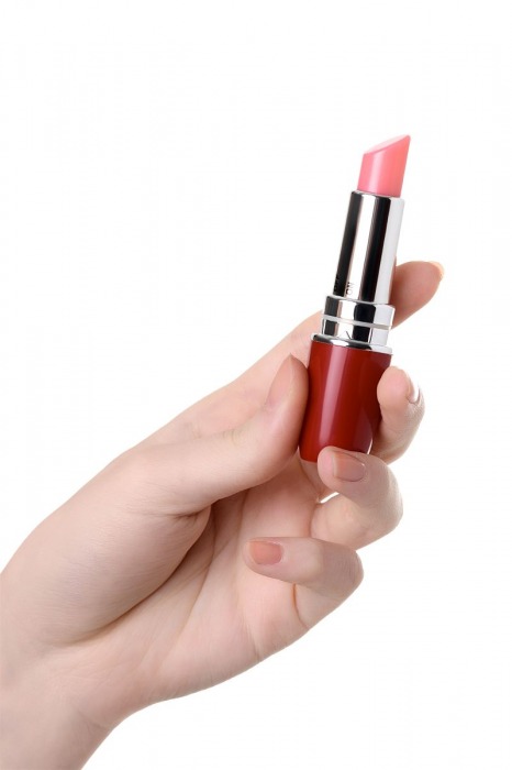 Красный мини-вибратор в форме губной помады Lipstick Vibe - A-toys