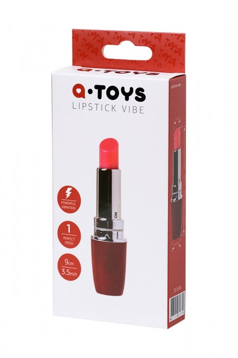 Красный мини-вибратор в форме губной помады Lipstick Vibe - A-toys