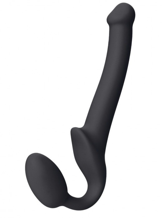 Черный безремневой страпон Silicone Bendable Strap-On S - Strap-on-me - купить с доставкой в Твери