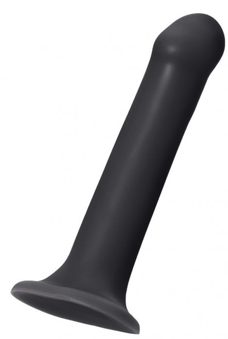 Черный фаллос на присоске Silicone Bendable Dildo XL - 20 см. - Strap-on-me - купить с доставкой в Твери