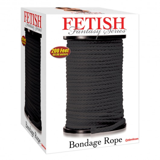 Черная веревка для связывания Bondage Rope - 60,9 м. - Pipedream - купить с доставкой в Твери