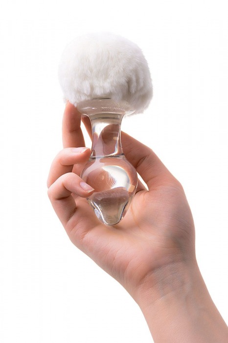 Стеклянная анальная втулка с хвостиком - 9,5 см. - Sexus - купить с доставкой в Твери