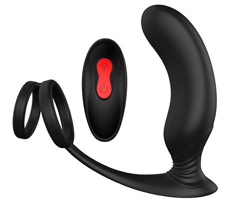 Черный массажер простаты REMOTE P-PLEASER - Dream Toys - в Твери купить с доставкой