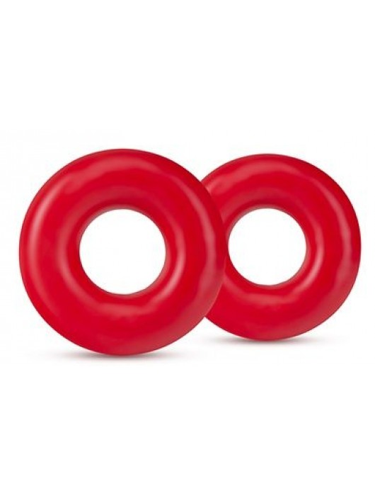 Набор из 2 красных эрекционных колец DONUT RINGS OVERSIZED - Blush Novelties - в Твери купить с доставкой