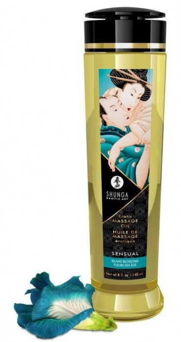 Массажное масло Sensual с цветочным ароматом - 240 мл. - Shunga - купить с доставкой в Твери