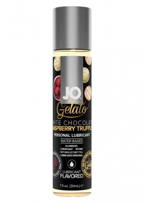 Лубрикант с ароматом трюфелей из белого шоколада и малины JO GELATO WHITE CHOCOLATE RASPBERRY TRUFFLE - 30 мл. - System JO - купить с доставкой в Твери