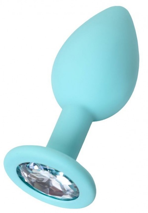 Мятная анальная пробка с прозрачным кристаллом Brilliant - 7 см. - ToyFa - купить с доставкой в Твери