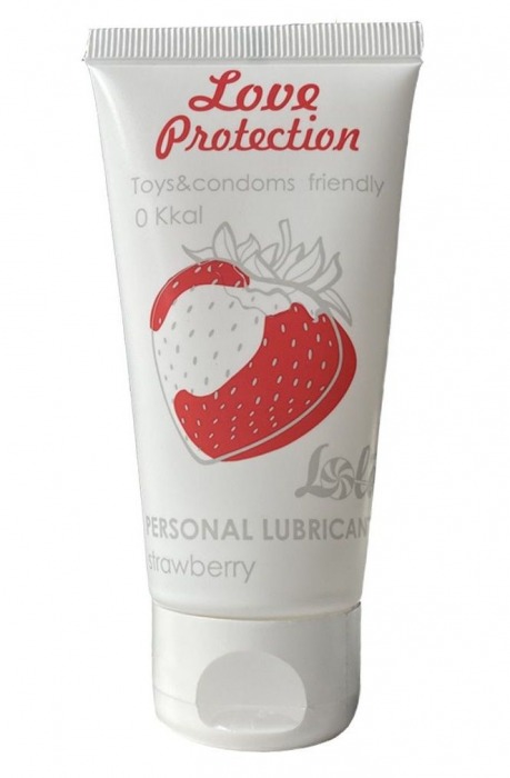 Лубрикант на водной основе с ароматом малины Love Protection Strawberry - 50 мл. - Lola Games - купить с доставкой в Твери