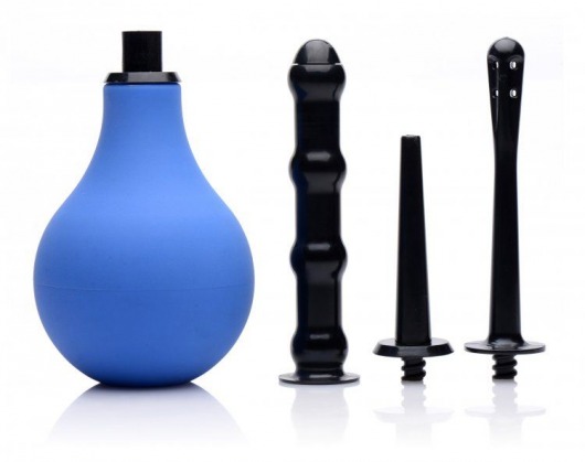 Анальный душ с 3 насадками Premium One-way Valve Anal Douche Set - XR Brands - купить с доставкой в Твери