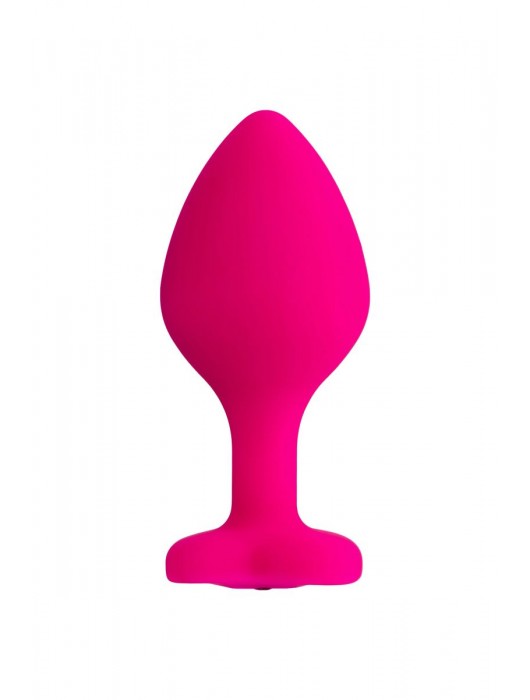 Розовая анальная втулка Diamond Heart с прозрачным кристаллом - 8 см. - ToyFa - купить с доставкой в Твери