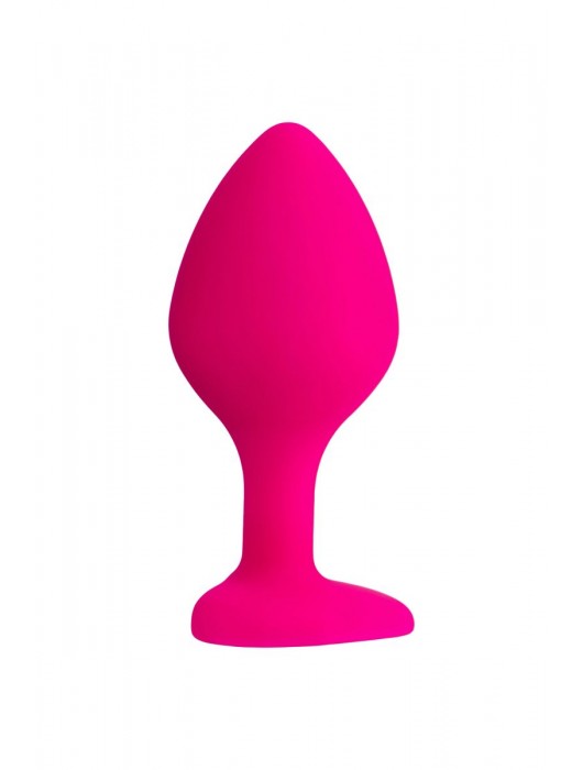 Розовая анальная втулка Diamond Heart с прозрачным кристаллом - 8 см. - ToyFa - купить с доставкой в Твери