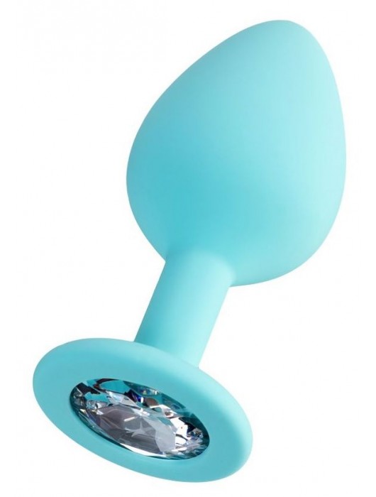 Мятная анальная втулка Brilliant с прозрачным кристаллом - 8 см. - ToyFa - купить с доставкой в Твери