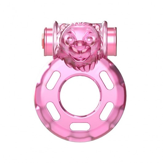 Розовое эрекционное кольцо с вибрацией Pink Bear - Baile - в Твери купить с доставкой