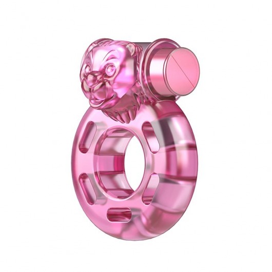 Розовое эрекционное виброкольцо Pink Bear - Baile - в Твери купить с доставкой