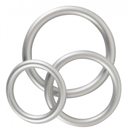 Набор из 3 эрекционных колец под металл Metallic Silicone Cock Ring Set - Orion - в Твери купить с доставкой