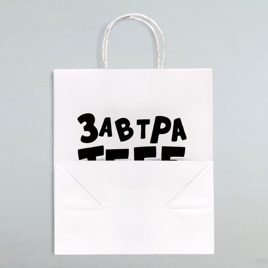 Подарочный пакет  Завтра тебе будет стыдно  - 30 х 24 см. - UPAK LAND - купить с доставкой в Твери