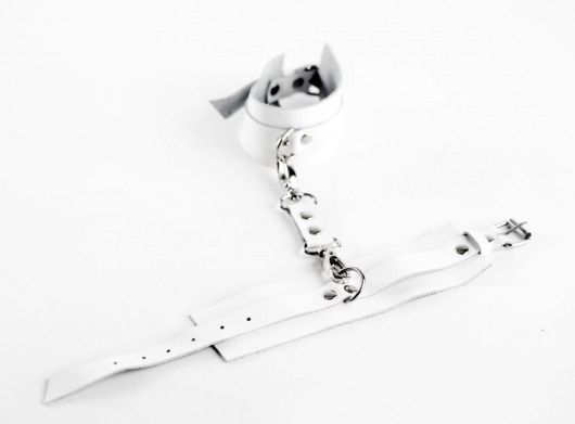 Белые оковы из натуральной кожи - БДСМ Арсенал - купить с доставкой в Твери