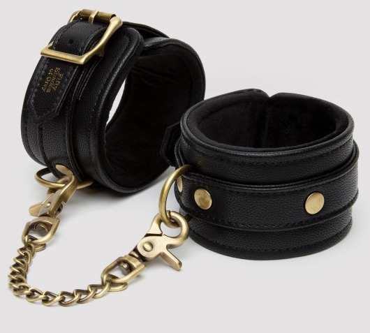 Черные оковы на ноги Bound to You Faux Leather Ankle Cuffs - Fifty Shades of Grey - купить с доставкой в Твери