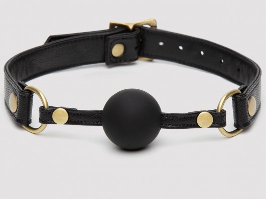 Черный кляп-шар Bound to You Faux Leather Ball Gag - Fifty Shades of Grey - купить с доставкой в Твери