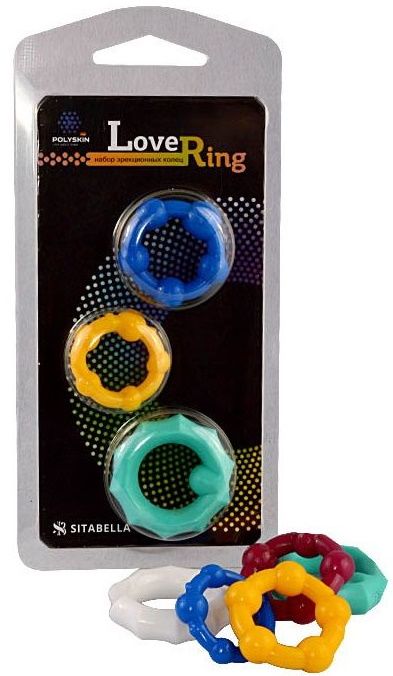 Набор из 3 цветных эрекционных колец Love Ring - Sitabella - в Твери купить с доставкой