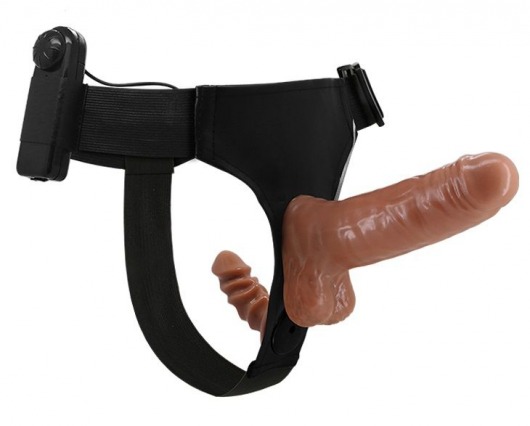 Страпон с вагинальной пробкой и вибрацией Ultra Passionate Harness - 16 см. - Baile - купить с доставкой в Твери
