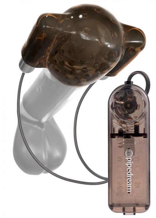 Дымчатый вибростимулятор головки пениса Dual Vibrating Head Teaser - Pipedream - в Твери купить с доставкой