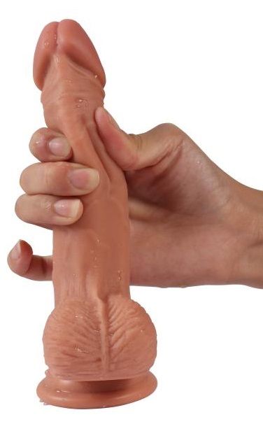 Телесный реалистичный фаллоимитатор REAL с трусиками для страпона - 19,5 см. - Real - купить с доставкой в Твери