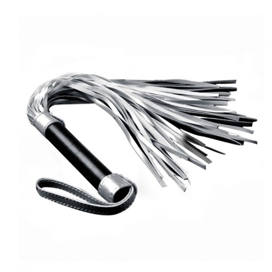 Серебристая плетка Struggle My Flogger с черной ручкой - 45 см. - Lovetoy - купить с доставкой в Твери