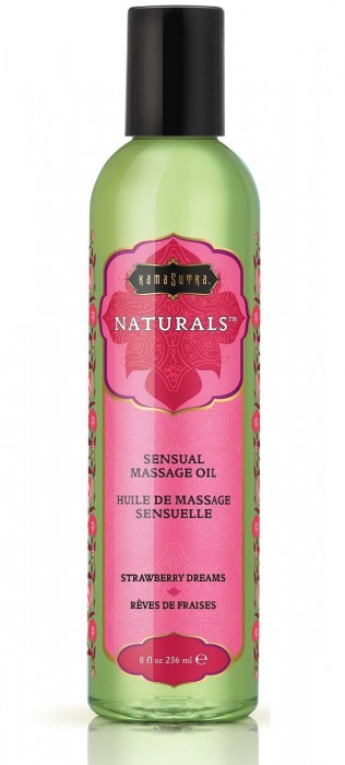 Массажное масло Naturals Strawberry Dreams с ароматом клубники - 236 мл. - Kama Sutra - купить с доставкой в Твери
