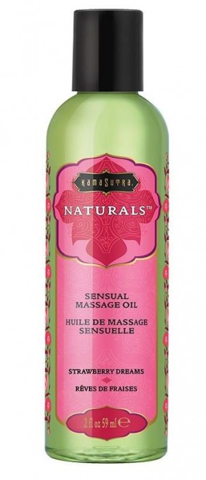 Массажное масло Naturals Strawberry Dreams с ароматом клубники - 59 мл. - Kama Sutra - купить с доставкой в Твери