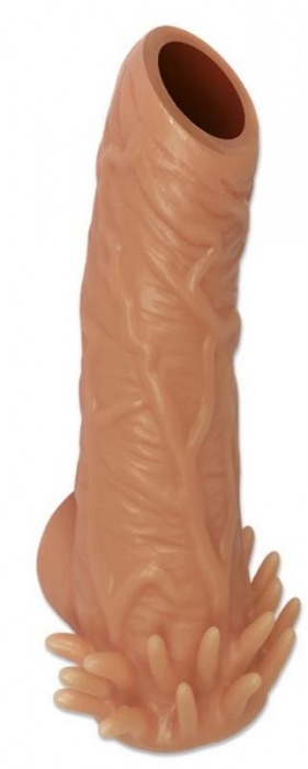 Телесная насадка с усиками и открытой головкой Nude Sleeve L - 14 см. - KOKOS - в Твери купить с доставкой